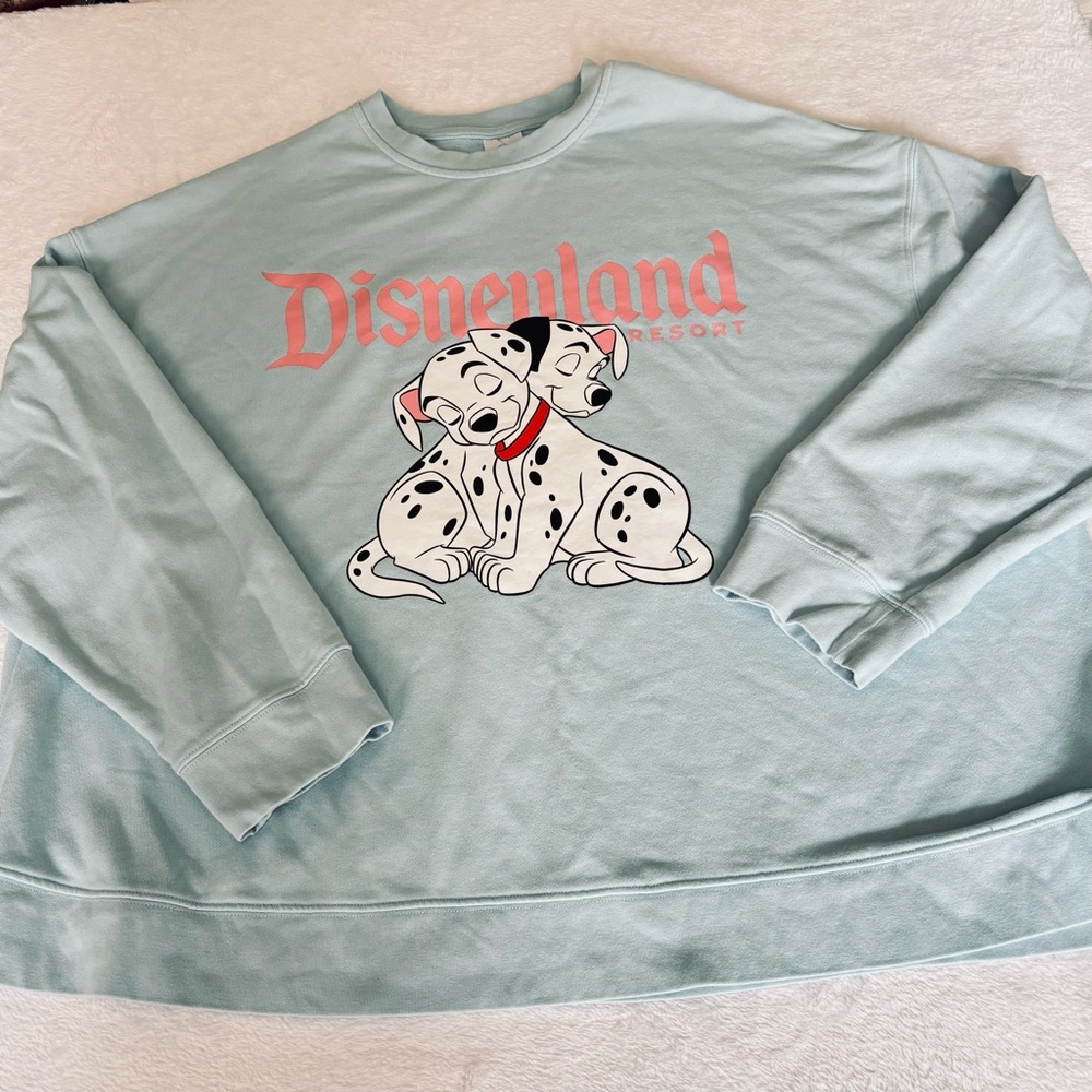 Disneyland Resort Dalmations Crewneck Sweatshirt Light Blue Disney Women's XL 1X - Picture 8 of 15